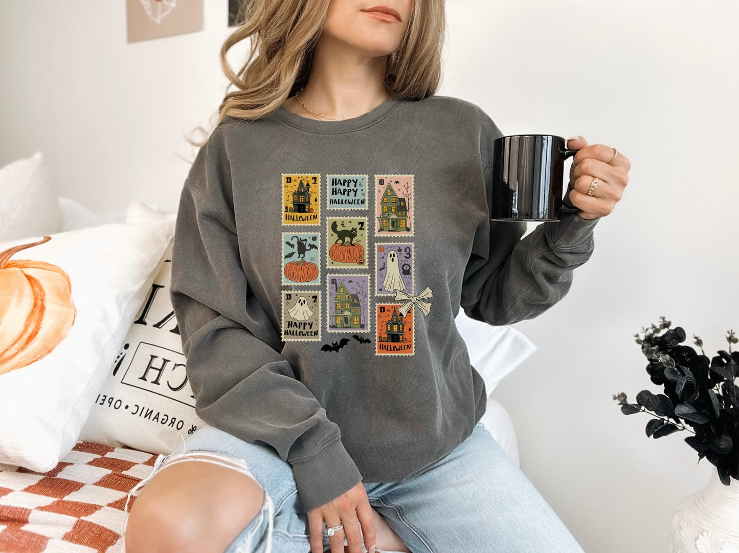 Retro Halloween Stamp Women’s Crewneck