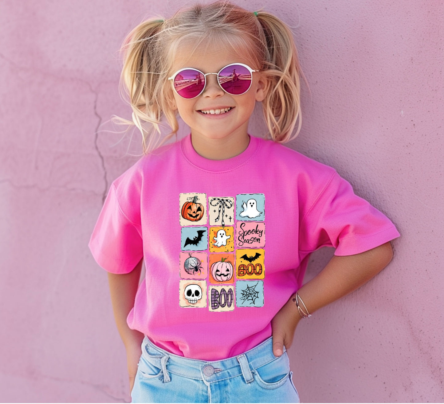 Retro Halloween Stamp Girls Design