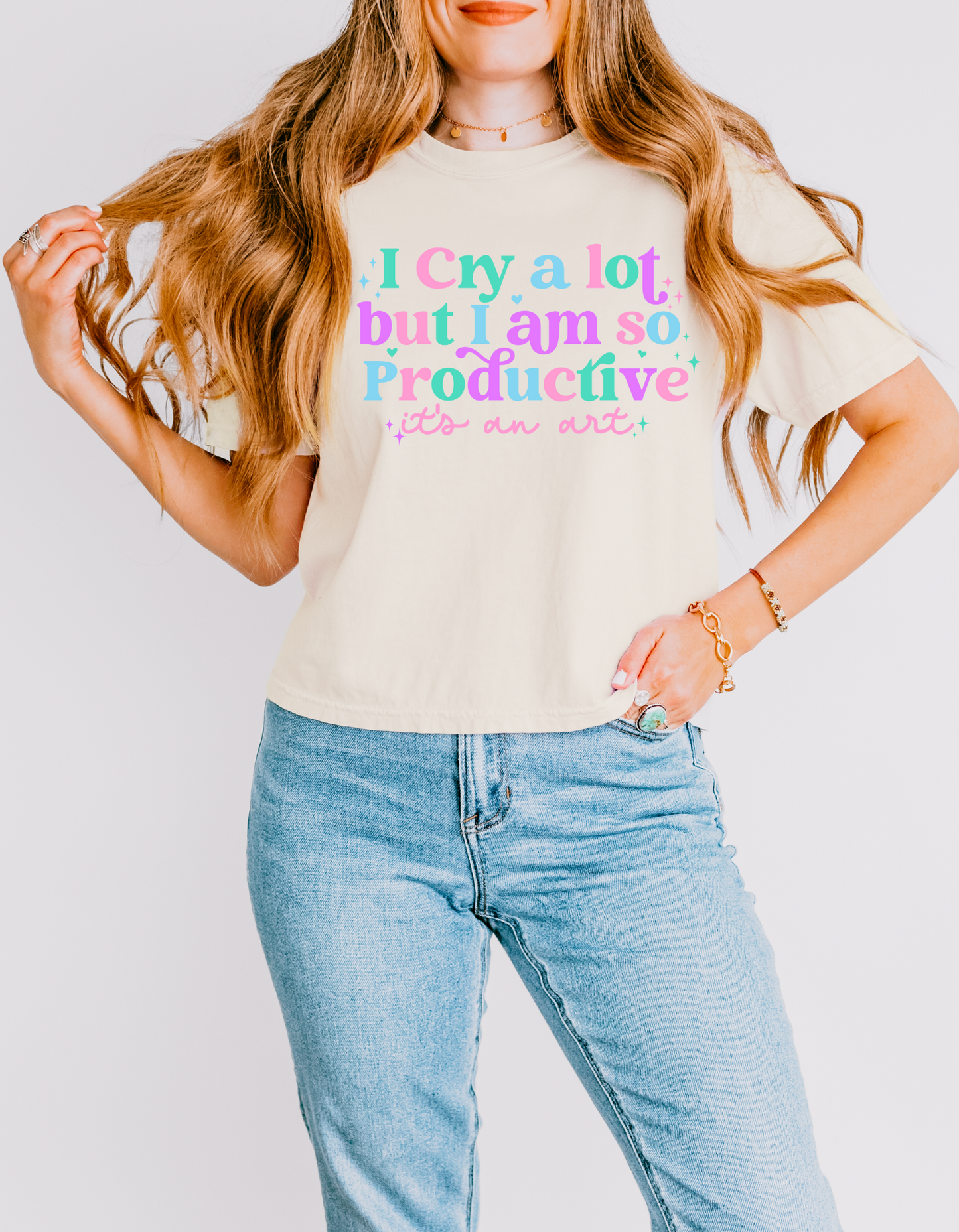 I cry a lot but I am so productive tee women's