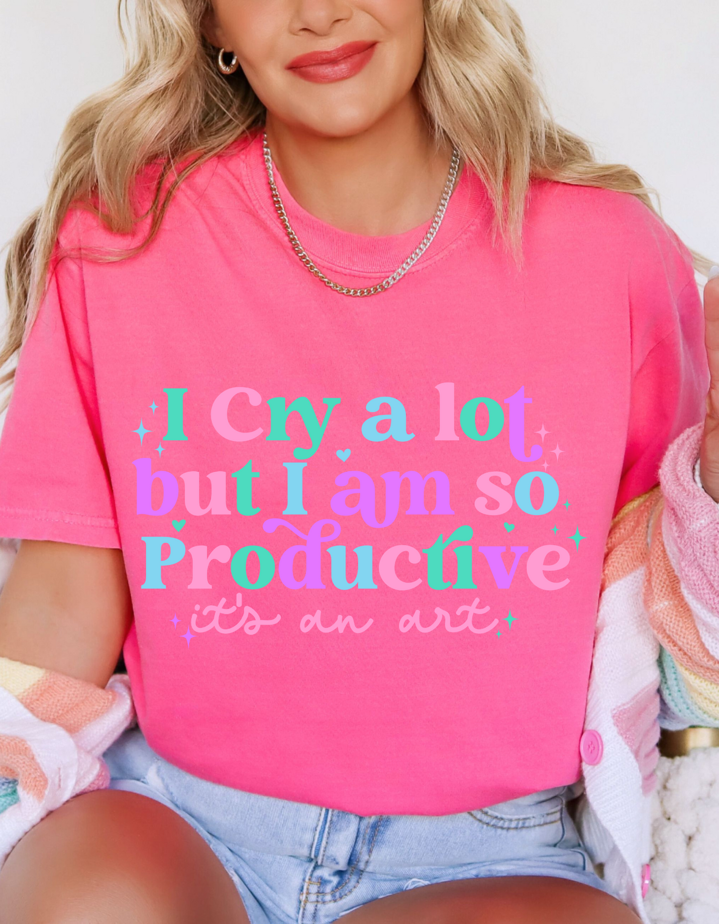 I cry a lot but I am so productive tee women's