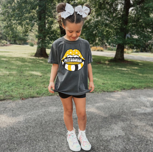 Distressed Pittsburgh kids tee