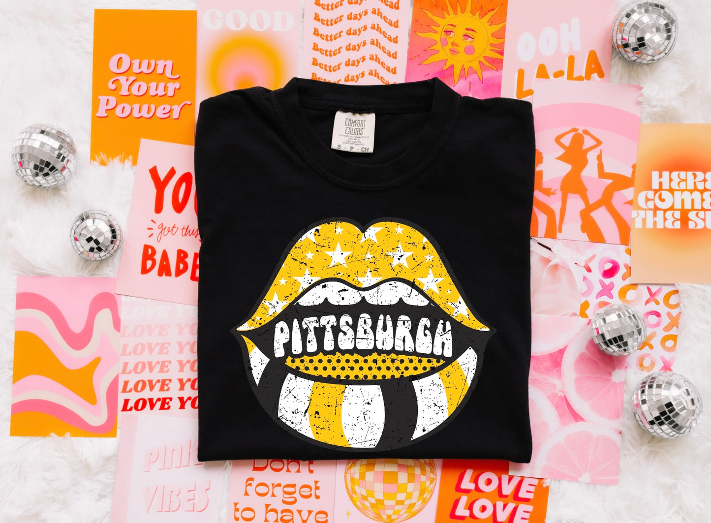 Distressed Pittsburgh women's tee