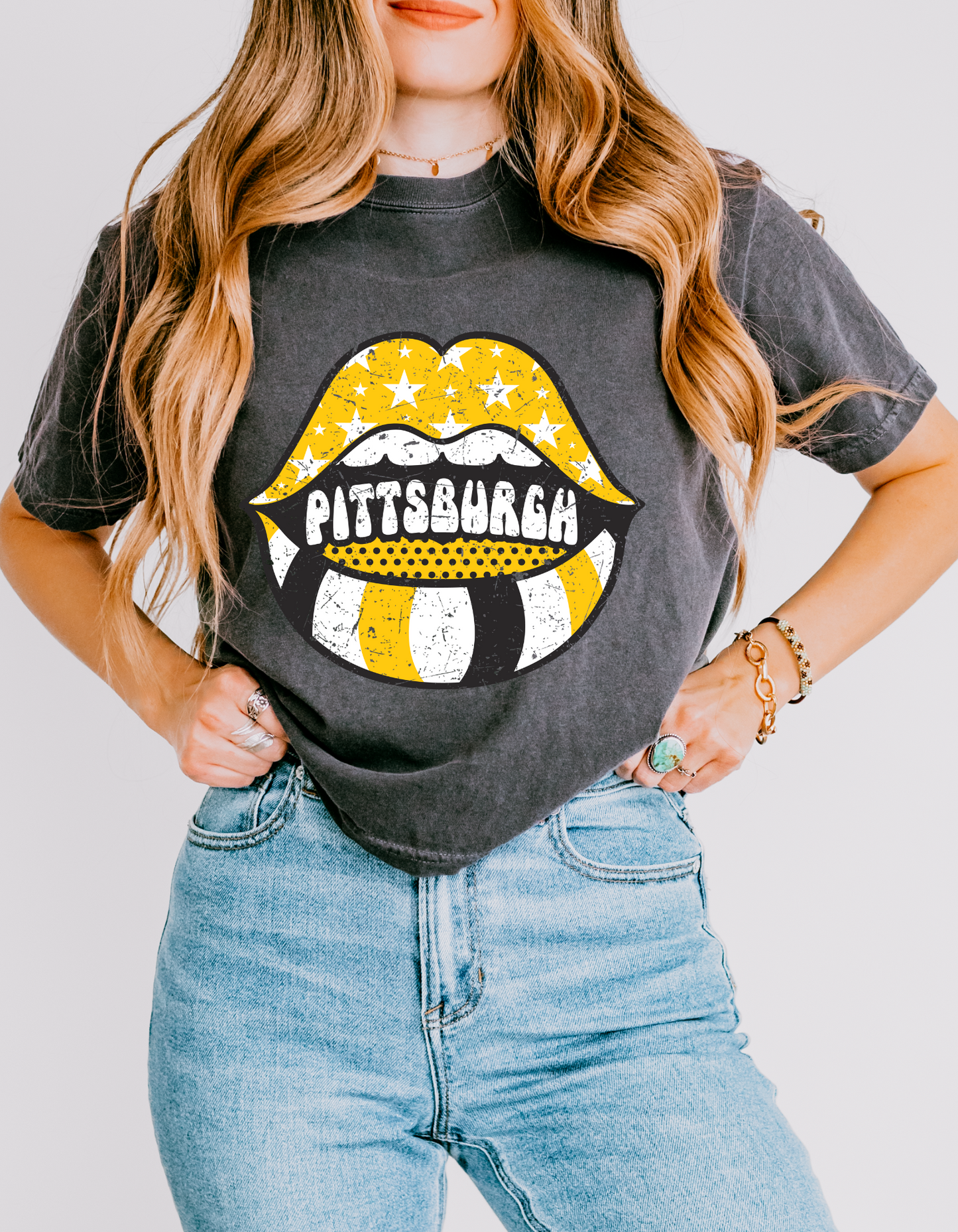 Distressed Pittsburgh women's tee