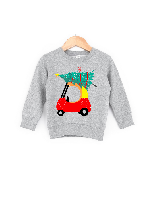 Retro car kids crewneck