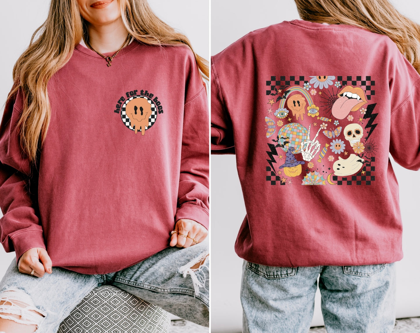 Here For The Boos Women’s Crewneck