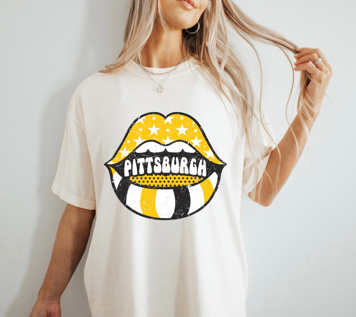 Distressed Pittsburgh women's tee